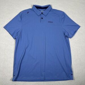 Rhone Polo Shirt‎ Mens Large Blue Performance Golf Greenix Logo Stretch HOL 2021